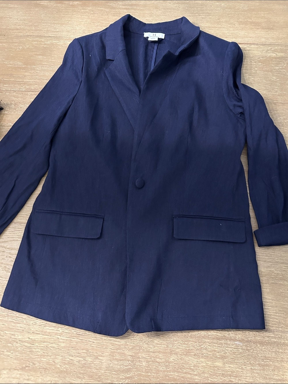 Halston Navy Blazer linen blend size large